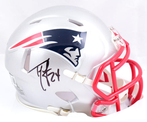 Ty Law Autographed New England Patriots Speed Mini Helmet-Beckett W Holo *Black