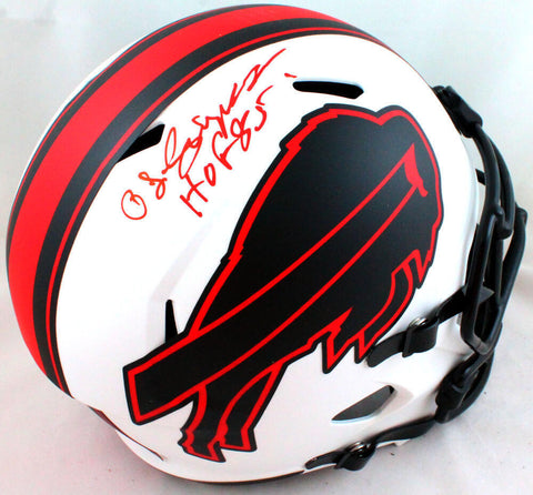 OJ Simpson Autographed Buffalo Bills F/S Lunar Speed Helmet w/ HOF - JSA W *Red