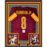 Framed Autographed/Signed Brian Robinson Jr. 33x42 Burgundy Jersey PSA/DNA COA