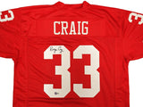 SAN FRANCISCO 49ERS ROGER CRAIG AUTOGRAPHED RED JERSEY BECKETT WITNESS 221288