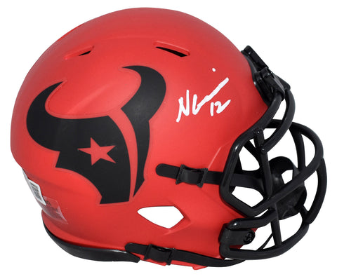 NICO COLLINS AUTOGRAPHED HOUSTON TEXANS RAVE SPEED MINI HELMET BECKETT