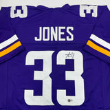 Autographed/Signed Aaron Jones Minnesota Purple Jersey Beckett BAS COA