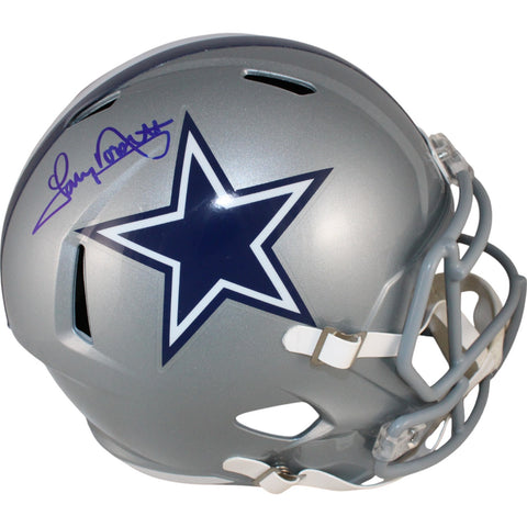 Tony Dorsett Autographed/Signed Dallas Cowboys F/S Helmet Beckett Witness 50753