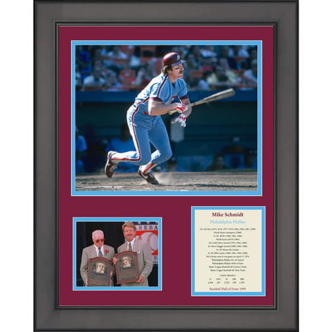 Framed Mike Schmidt Hall of Fame Philadelphia Phillies 12"x15" Baseball Photo