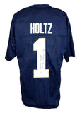 Lou Holtz Signed/Inscribed PLAC Notre Dame Custom Football Jersey Beckett 207537