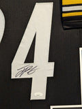 FRAMED PITTSBURGH STEELERS JOEY PORTER JR AUTOGRAPHED SIGNED JERSEY JSA COA
