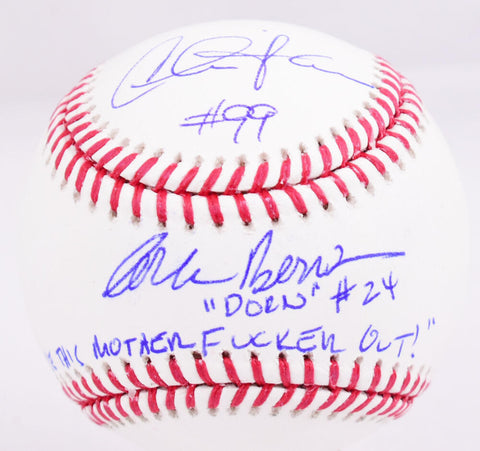 Charlie Sheen Corbin Bernsen Signed Rawlings OML Baseball w/insc.-Beckett W Holo