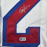 Autographed/Signed Chris Kreider New York White Hockey Jersey Beckett BAS COA