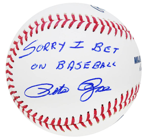 Pete Rose Signed Rawlings MLB Baseball w/Sorry I Bet On Baseball -(SCHWARTZ COA)