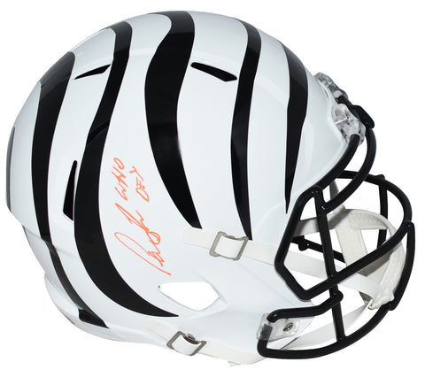 CHASE BROWN AUTOGRAPHED CINCINNATI BENGALS WHITE FULL SIZE HELMET W/ WHO DEY