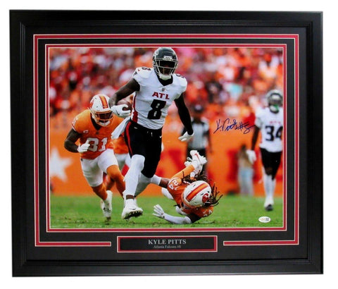 Kyle Pitts Signed/Autographed Atlanta Falcons 16x20 Photo Framed JSA 209213