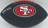 Joe Montana Autographed 49ers Black Logo Football Beckett Witness #WA82172