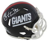 Giants Michael Strahan Signed 81-99 Throwback Speed Mini Helmet BAS Witnessed