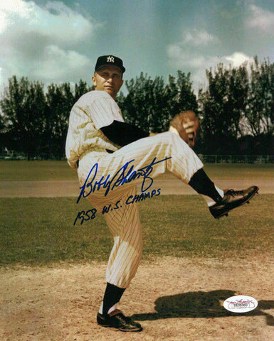 Bobby Shantz Autographed New York Yankees 8x10 Photo WS Champs JSA 13191