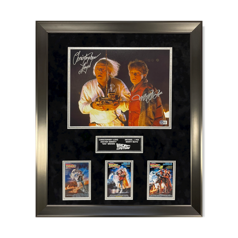 Michael J. Fox & Christopher Lloyd Autographed Collage Framed To 20x24 Beckett
