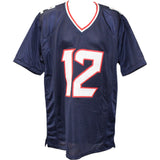 Nico Collins Autographed Pro Style Blue Sz XL Jersey Beckett Witness 51674