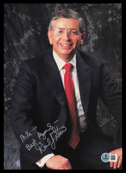 David Stern Autographed 8x11 Magazine Page Photo NBA Commissioner Beckett