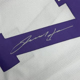 Framed Autographed Leonard Fournette 35x39 LSU White College Jersey BAS COA