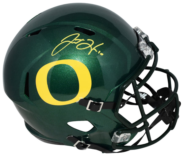 JUSTIN HERBERT AUTOGRAPHED OREGON DUCKS FULL SIZE SPEED HELMET BECKETT