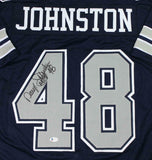 Daryl Moose Johnston Autographed Blue w/Grey Pro Style Jersey- Beckett W Auth *4