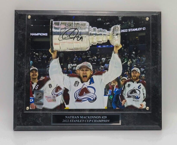 Nathan MacKinnon Autographed Colorado Avalanche 8x10 photo with plaque Fanatics