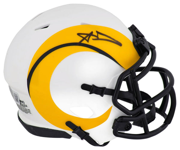 Aaron Donald Signed Rams LUNAR Eclipse Riddell Speed Mini Helmet - (Beckett COA)