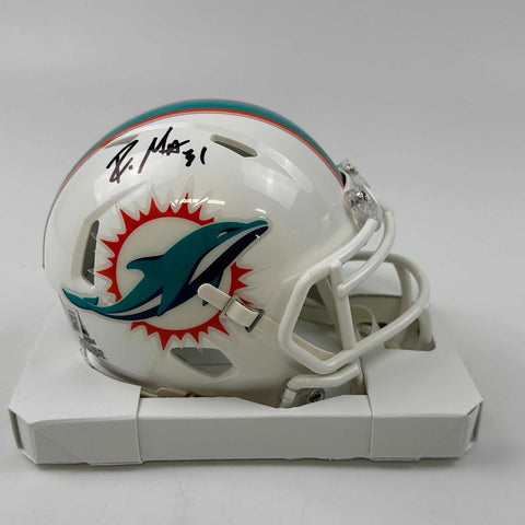 Autographed/Signed Raheem Mostert Miami Dolphins Mini Helmet Beckett BAS COA