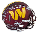 Washington (7) Green, Riggins +5 Signed F/S Speed Proline Helmet w/ Case BAS Wit