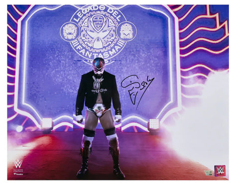 Santos Escobar Autographed WWE Entrance Wearing Mask 16" x 20" Photo Fanatics