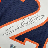 Autographed/Signed Clinton Portis Denver Blue Football Jersey Beckett BAS COA