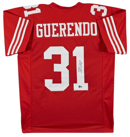 Isaac Guerendo Authentic Signed Red Pro Style Jersey BAS Witnessed
