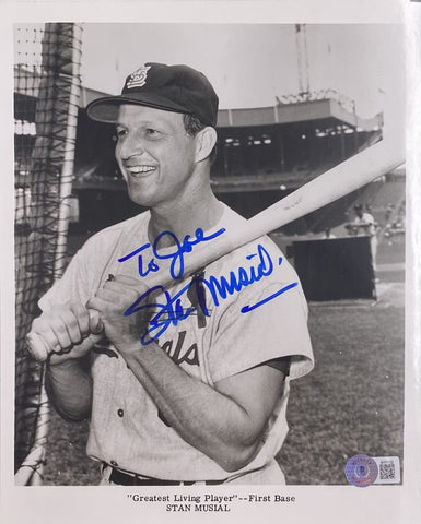 Stan Musial Signed 8x10 St. Louis Cardinals Photo BAS BH71132