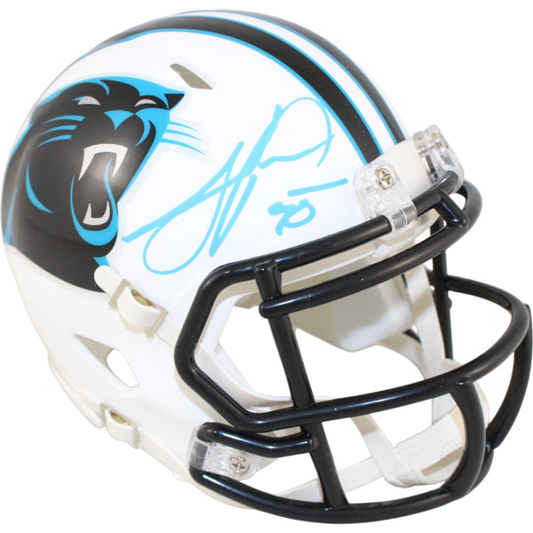 Julius Peppers Autographed Carolina Panthers White Mini Helmet Beckett WIT 51763