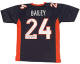 Champ Bailey of the Denver Broncos Autographed Blue Custom #24 Jersey Beckett