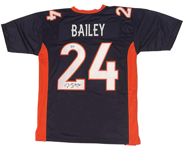 Champ Bailey of the Denver Broncos Autographed Blue Custom #24 Jersey Beckett