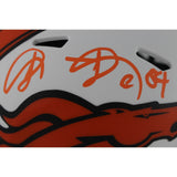 Shannon Sharpe Autographed Denver Broncos Lunar Mini Helmet Beckett 50807