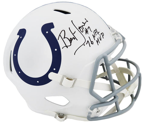 Bert Jones Signed Colts Riddell Full Size Speed Rep Helmet w/76 NFL MVP (SS COA)