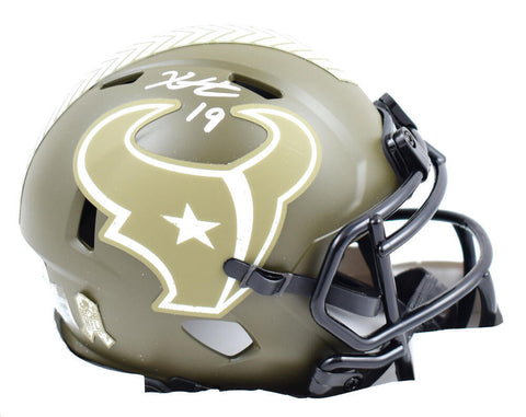 Xavier Hutchinson Signed Texans Salute to Service Speed Mini Helmet- Beckett W