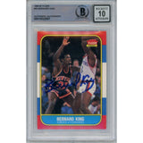 Bernard King Autographed/Signed 1986 Fleer 60 Card 10 Grade Beckett 47038