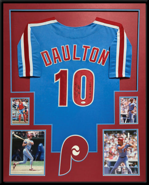 FRAMED PHILADELPHIA PHILLIES DARREN DAULTON AUTOGRAPHED SIGNED JERSEY JSA COA