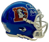 Karl Mecklenburg Autographed Denver Broncos "D" Logo Mini Helmet -- BAS COA