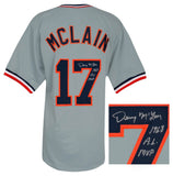 Denny McLain Signed Grey Custom Baseball Jersey w/68 AL MVP - (SCHWARTZ COA)