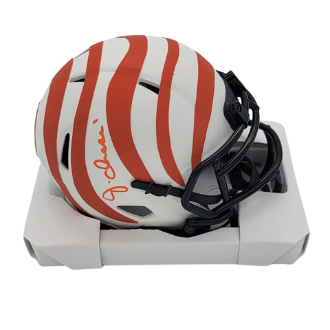 Ja'Marr Chase Signed Bengals Lunar Eclipse Mini Helmet Beckett Witnessed