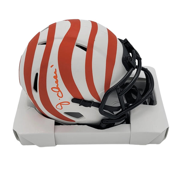 Ja'Marr Chase Signed Bengals Lunar Eclipse Mini Helmet Beckett Witnessed