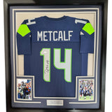 FRAMED Signed DK D.K. METCALF 35x39 Seattle Blue Jersey JSA COA Auto