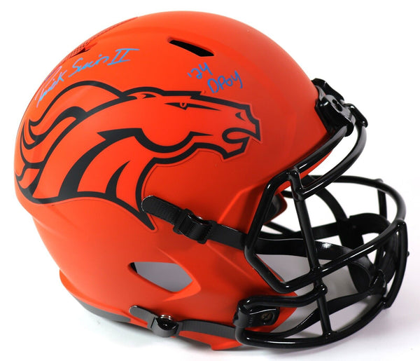 Patrick Surtain II Autographed/Inscribed "24 DPOY" Rave Replica Broncos Helmet