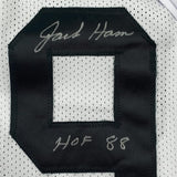 Framed Signed Jack Ham HOF 88 35x39 Pittsburgh White Jersey JSA COA