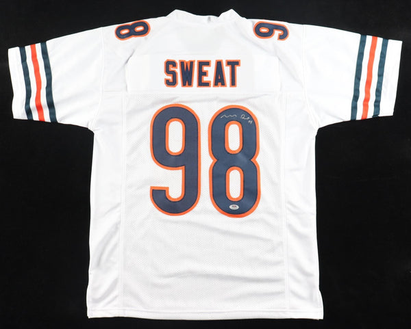Montez Sweat Signed Chicago Bears White Jersey (PSA) 2023 Pro Bowl Edge Rusher