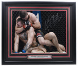 Khabib Nurmagomedov Signed Framed 16x20 UFC Choke Photo Vs Conor McGregor JSA