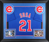 Sammy Sosa Authentic Signed Blue Pro Style Framed Jersey BAS Witnessed